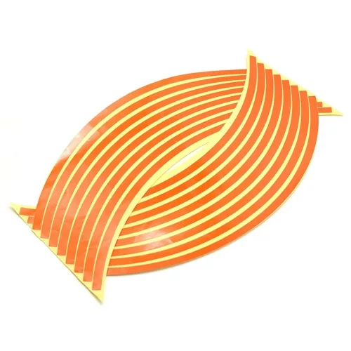 Set 16 inele din autocolant pentru jante culoare Orange Lucios