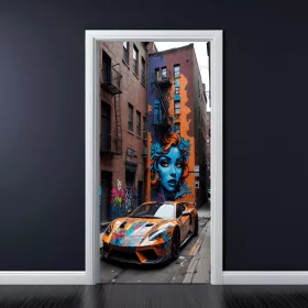   Színes nyomtatott fólia ajtódekorációhoz, méret 200 x 90cm, modell: AVX-DR01