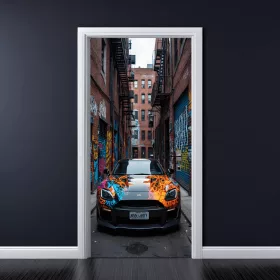   Folie imprimata color pentru decor Usa, dimensiune 200 x 90cm, model: AVX-DR03