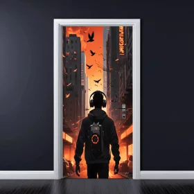   Színes nyomtatott fólia ajtódekorációhoz, méret 200 x 90 cm, modell: AVX-DR29