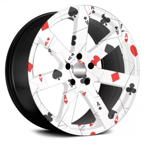 4 db-os kültéri nyomtatott fólia készlet EcoSolventtel, öntapadós, autófelnik díszítésére, átmérő 60 cm, FJT-01 modell