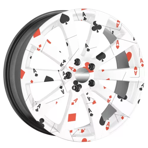 4 db-os kültéri nyomtatott fólia készlet EcoSolventtel, öntapadós, autófelnik díszítésére, átmérő 60 cm, FJT-01 modell