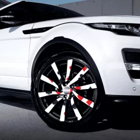   4 db-os kültéri nyomtatott fólia készlet EcoSolventtel, öntapadós, autófelnik díszítésére, átmérője 60 cm, FJT-02 modell