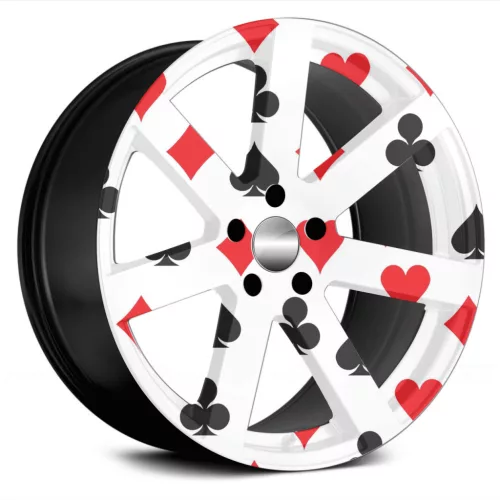 4 db-os kültéri nyomtatott fólia készlet EcoSolventtel, öntapadós, autófelnik díszítésére, átmérője 60 cm, FJT-02 modell