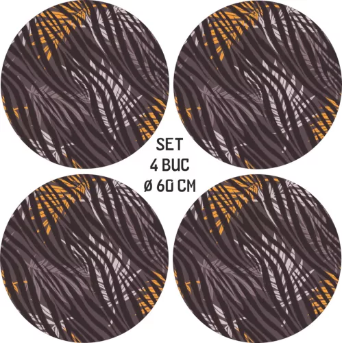 4 db-os kültéri nyomtatott fólia készlet EcoSolventtel, öntapadós, autófelnik díszítésére, átmérő 60 cm, FJT-03 modell