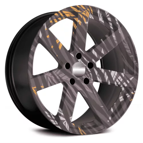 4 db-os kültéri nyomtatott fólia készlet EcoSolventtel, öntapadós, autófelnik díszítésére, átmérő 60 cm, FJT-03 modell