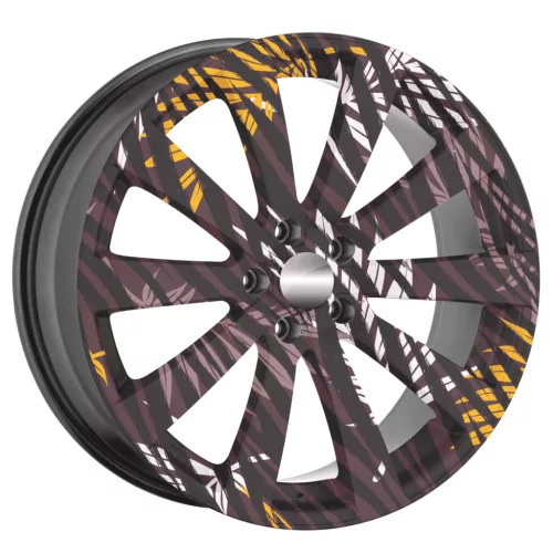 4 db-os kültéri nyomtatott fólia készlet EcoSolventtel, öntapadós, autófelnik díszítésére, átmérő 60 cm, FJT-03 modell