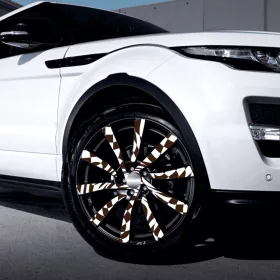   4 db-os kültéri nyomtatott fólia készlet EcoSolventtel, öntapadós, autófelnik díszítésére, átmérője 60 cm, FJT-04 modell