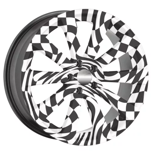 4 db-os kültéri nyomtatott fólia készlet EcoSolventtel, öntapadós, autófelnik díszítésére, átmérője 60 cm, FJT-04 modell