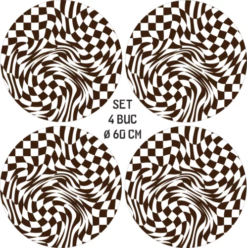 4 db-os kültéri nyomtatott fólia készlet EcoSolventtel, öntapadós, autófelnik díszítésére, átmérője 60 cm, FJT-04 modell