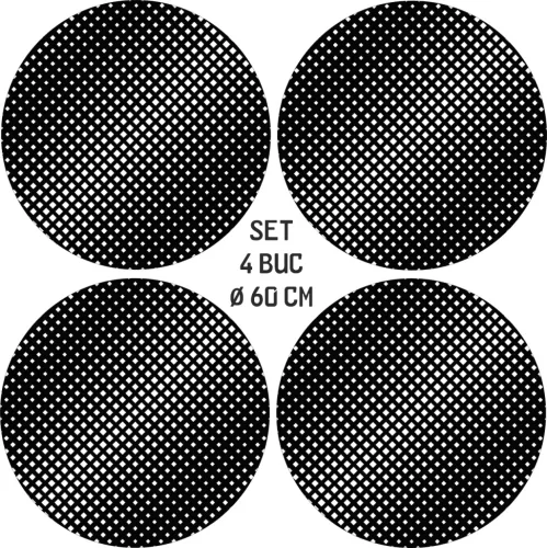 4 darabos kültéri nyomtatott fólia készlet EcoSolventtel, öntapadós, autófelnik díszítésére, átmérő 60 cm, FJT-05 modell