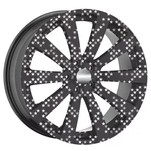 4 db-os kültéri nyomtatott fólia készlet EcoSolventtel, öntapadós, autófelnik díszítésére, átmérő 60 cm, FJT-06 modell