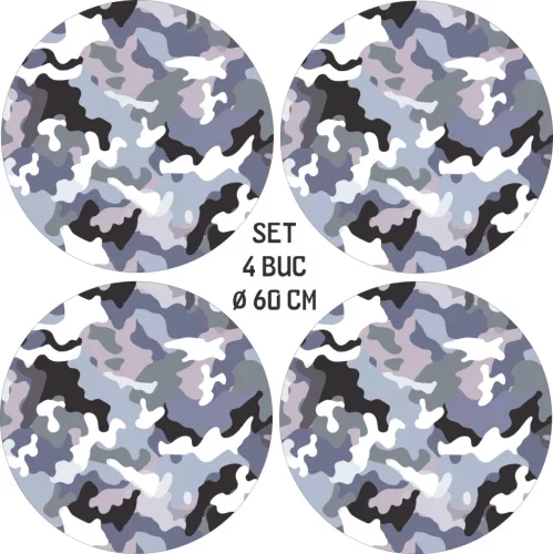 4 db-os kültéri nyomtatott fólia készlet EcoSolventtel, öntapadós, autófelnik díszítésére, átmérő 60 cm, FJT-08 modell