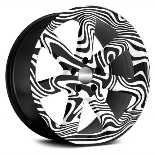 4 db-os kültéri nyomtatott fólia készlet EcoSolventtel, öntapadós, autófelnik díszítésére, átmérő 60 cm, FJT-09 modell