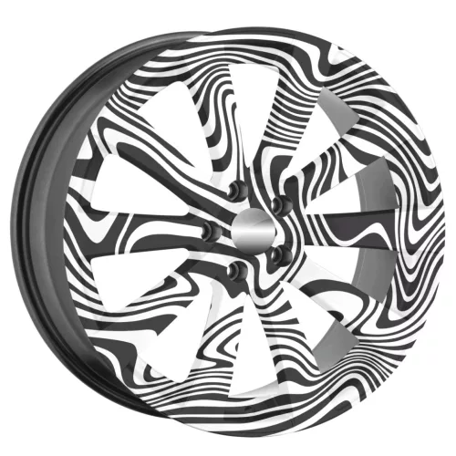 4 db-os kültéri nyomtatott fólia készlet EcoSolventtel, öntapadós, autófelnik díszítésére, átmérő 60 cm, FJT-09 modell