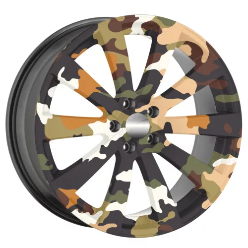 4 db-os kültéri nyomtatott fólia készlet EcoSolventtel, öntapadós, autófelnik díszítésére, átmérő 60 cm, FJT-10 modell