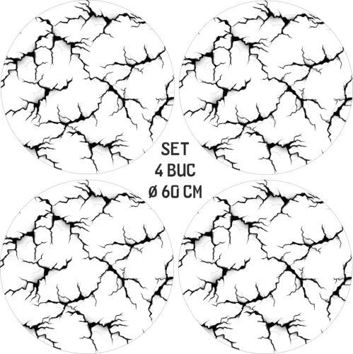 4 db-os kültéri nyomtatott fólia készlet EcoSolventtel, öntapadós, autófelnik díszítésére, átmérő 60 cm, FJT-11 modell