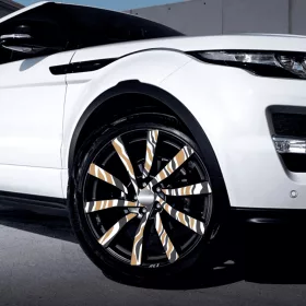   4 db-os kültéri nyomtatott fólia készlet EcoSolventtel, öntapadós, autófelnik díszítésére, átmérő 60 cm, FJT-14 modell