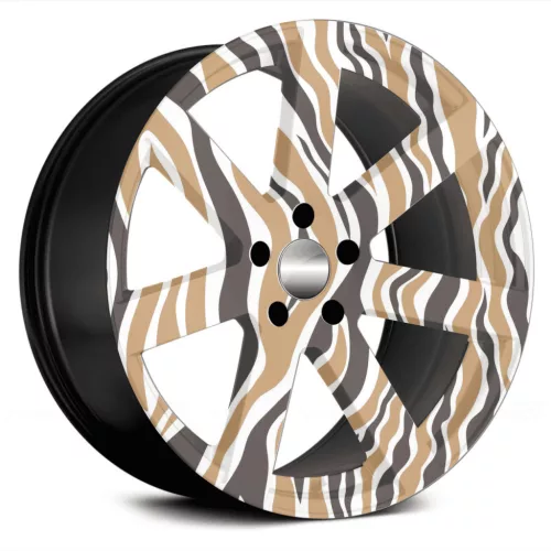 4 db-os kültéri nyomtatott fólia készlet EcoSolventtel, öntapadós, autófelnik díszítésére, átmérő 60 cm, FJT-14 modell