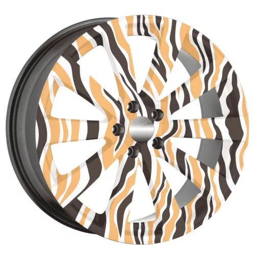 4 db-os kültéri nyomtatott fólia készlet EcoSolventtel, öntapadós, autófelnik díszítésére, átmérő 60 cm, FJT-14 modell