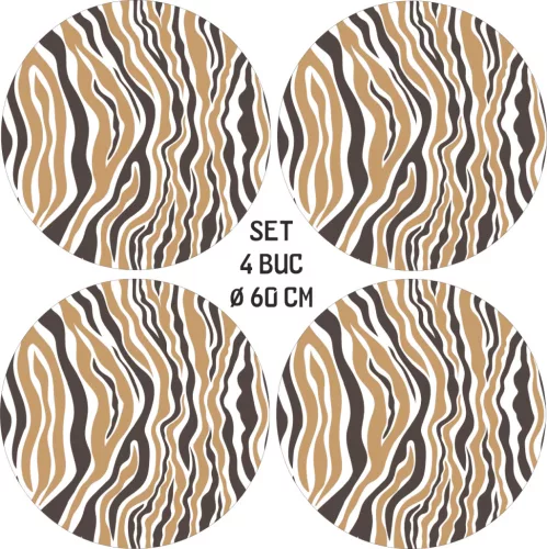 4 db-os kültéri nyomtatott fólia készlet EcoSolventtel, öntapadós, autófelnik díszítésére, átmérő 60 cm, FJT-14 modell