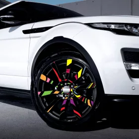   4 db-os kültéri nyomtatott fólia készlet EcoSolventtel, öntapadós, autófelnik díszítésére, átmérő 60 cm, FJT-15 modell