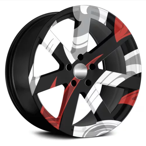 4 db-os kültéri nyomtatott fólia készlet EcoSolventtel, öntapadós, autófelnik díszítésére, átmérője 60 cm, FJT-17 modell