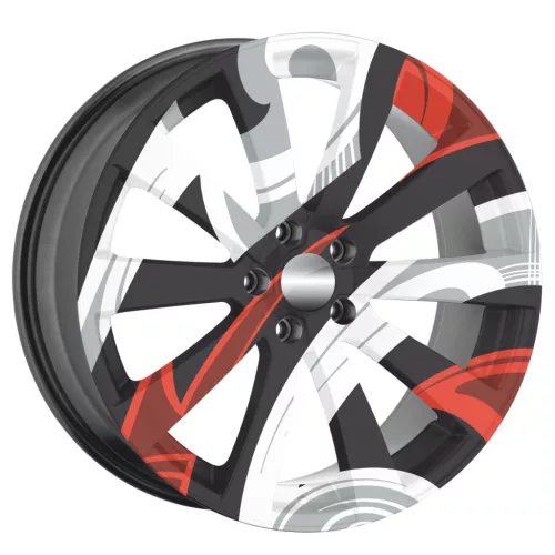 4 db-os kültéri nyomtatott fólia készlet EcoSolventtel, öntapadós, autófelnik díszítésére, átmérője 60 cm, FJT-17 modell