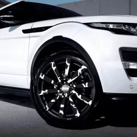   4 db-os kültéri nyomtatott fólia készlet EcoSolventtel, öntapadós, autófelnik díszítésére, átmérő 60 cm, FJT-18 modell