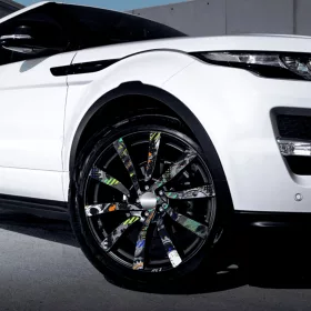   4 db-os kültéri nyomtatott fólia készlet EcoSolventtel, öntapadós, autófelnik díszítésére, átmérő 60 cm, FJT-20 modell