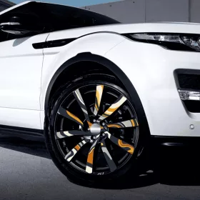   4 db-os kültéri nyomtatott fólia készlet EcoSolventtel, öntapadós, autófelnik díszítésére, átmérő 60 cm, FJT-21 modell