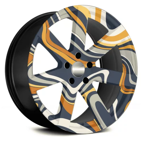 4 db-os kültéri nyomtatott fólia készlet EcoSolventtel, öntapadós, autófelnik díszítésére, átmérő 60 cm, FJT-21 modell