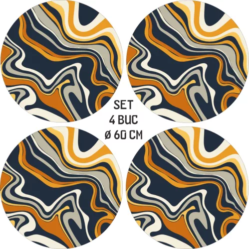 4 db-os kültéri nyomtatott fólia készlet EcoSolventtel, öntapadós, autófelnik díszítésére, átmérő 60 cm, FJT-21 modell