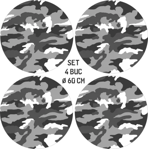 4 db-os kültéri nyomtatott fólia készlet EcoSolventtel, öntapadós, autófelnik díszítésére, átmérő 60 cm, FJT-24 modell