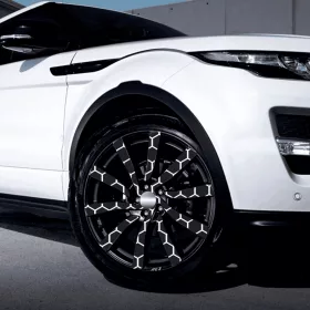   4 db-os kültéri nyomtatott fólia készlet EcoSolventtel, öntapadós, autófelnik díszítésére, átmérő 60 cm, FJT-26 modell