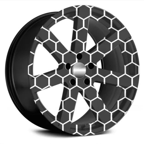 4 db-os kültéri nyomtatott fólia készlet EcoSolventtel, öntapadós, autófelnik díszítésére, átmérő 60 cm, FJT-26 modell