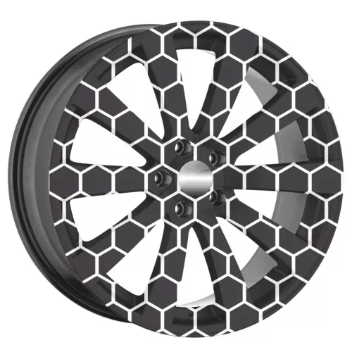 4 db-os kültéri nyomtatott fólia készlet EcoSolventtel, öntapadós, autófelnik díszítésére, átmérő 60 cm, FJT-26 modell