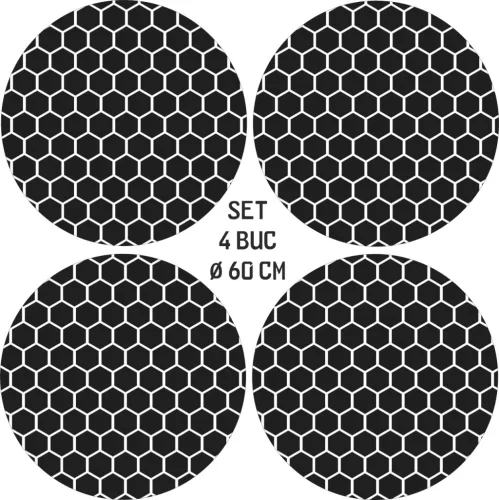 4 db-os kültéri nyomtatott fólia készlet EcoSolventtel, öntapadós, autófelnik díszítésére, átmérő 60 cm, FJT-26 modell