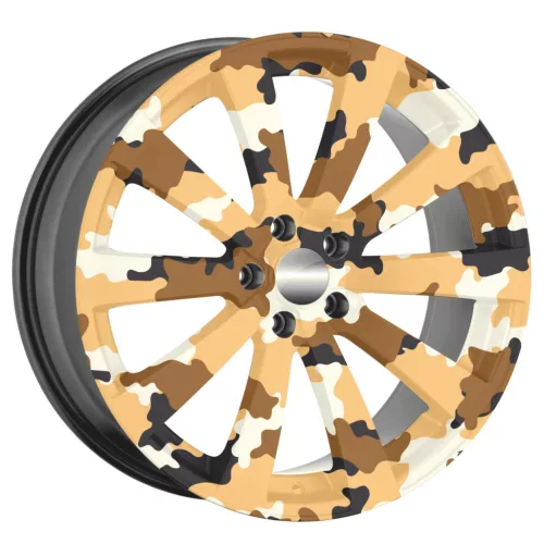 4 db-os kültéri nyomtatott fólia készlet EcoSolventtel, öntapadós, autófelnik díszítésére, átmérő 60 cm, FJT-28 modell