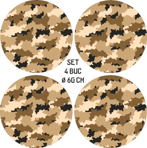 4 db-os kültéri nyomtatott fólia készlet EcoSolventtel, öntapadós, autófelnik díszítésére, átmérő 60 cm, FJT-28 modell