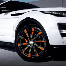   4 db-os kültéri nyomtatott fólia készlet EcoSolventtel, öntapadós, autófelnik díszítésére, átmérő 60 cm, FJT-29 modell