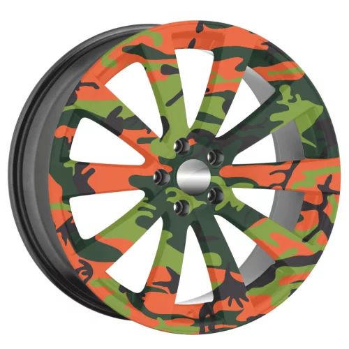 4 db-os kültéri nyomtatott fólia készlet EcoSolventtel, öntapadós, autófelnik díszítésére, átmérő 60 cm, FJT-29 modell