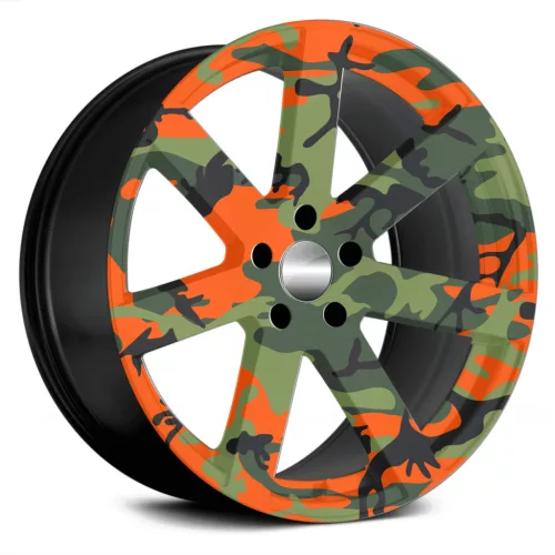 4 db-os kültéri nyomtatott fólia készlet EcoSolventtel, öntapadós, autófelnik díszítésére, átmérő 60 cm, FJT-29 modell