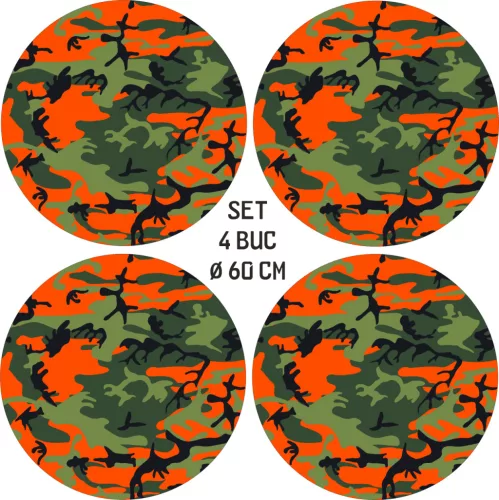 4 db-os kültéri nyomtatott fólia készlet EcoSolventtel, öntapadós, autófelnik díszítésére, átmérő 60 cm, FJT-29 modell