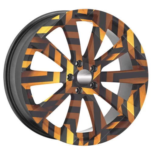 4 db-os kültéri nyomtatott fólia készlet EcoSolventtel, öntapadós, autófelnik díszítésére, átmérő 60 cm, FJT-30 modell