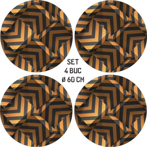 4 db-os kültéri nyomtatott fólia készlet EcoSolventtel, öntapadós, autófelnik díszítésére, átmérő 60 cm, FJT-30 modell