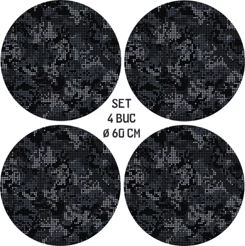 4 db-os kültéri nyomtatott fólia készlet EcoSolventtel, öntapadós, autófelnik díszítésére, átmérő 60 cm, FJT-31 modell