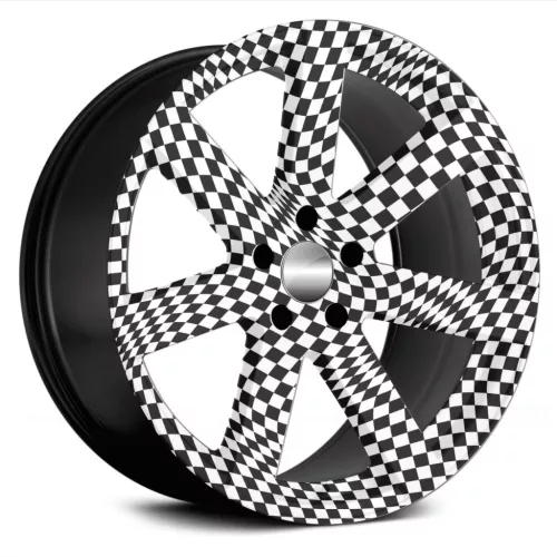 4 db-os kültéri nyomtatott fólia készlet EcoSolventtel, öntapadós, autófelnik díszítésére, átmérő 60 cm, FJT-32 modell