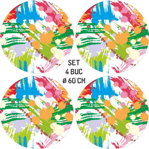 4 db-os kültéri nyomtatott fólia készlet EcoSolventtel, öntapadós, autófelnik díszítésére, átmérő 60 cm, FJT-33 modell