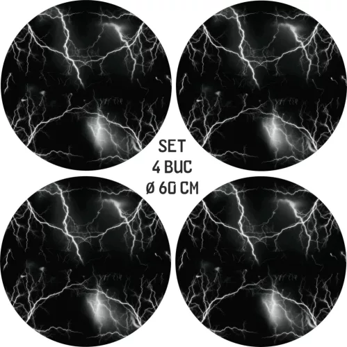 4 db-os kültéri nyomtatott fólia készlet EcoSolventtel, öntapadós, autófelnik díszítésére, átmérő 60 cm, FJT-34 modell